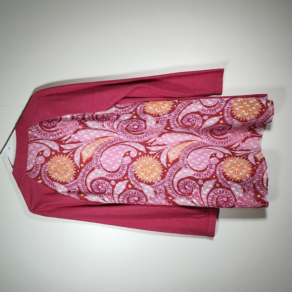 Soft Surroundings Pattern Back Open Front Pink Ca… - image 3